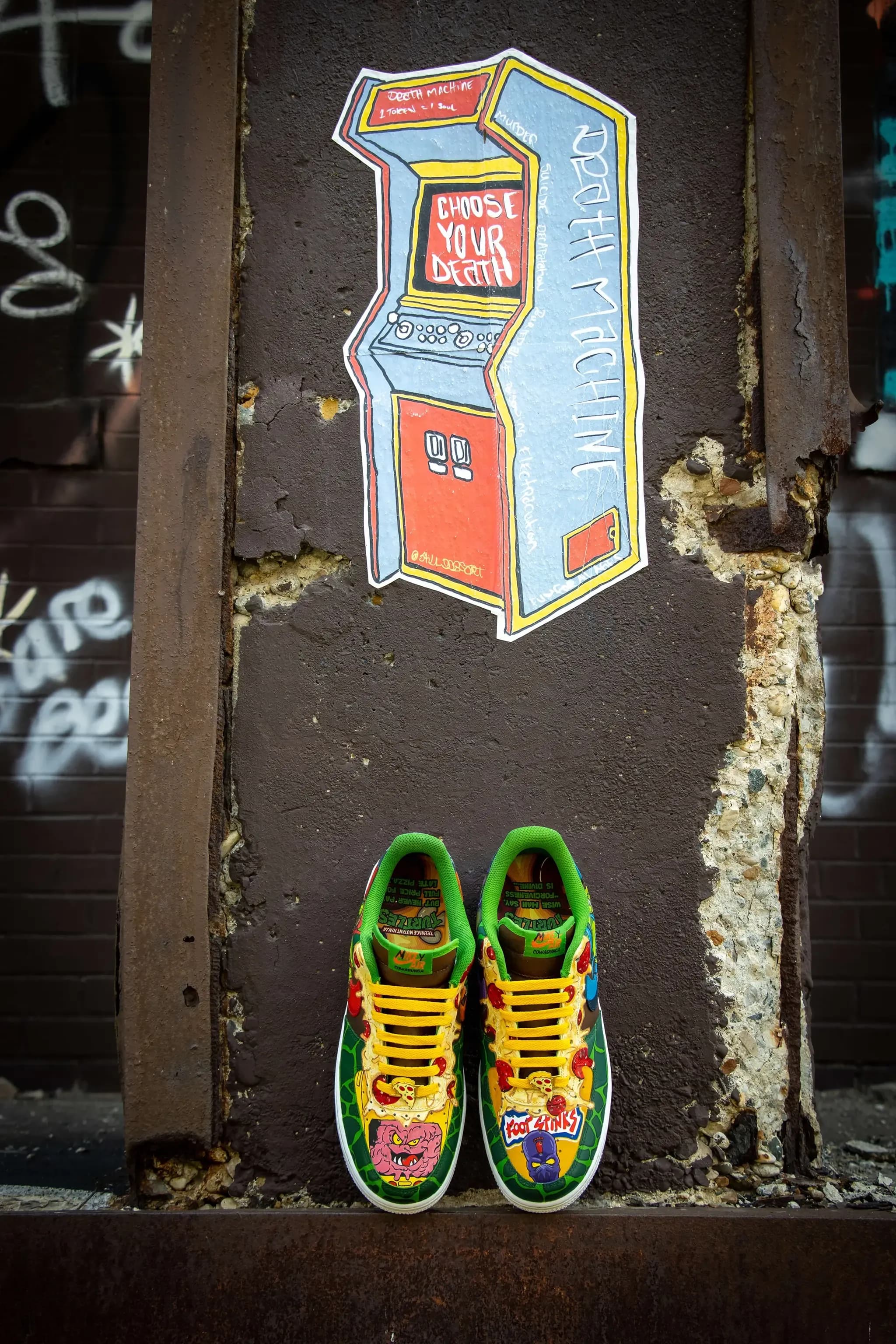 Custom Painted Teenage Mutant Ninja Turtle Air Force 1 Low Sneakers